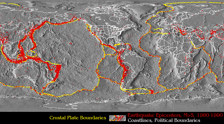 global distribution of deep focus earthquakes