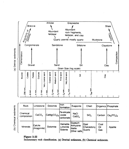 classification of sedimentary rocks